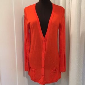 Joseph A. Long orange cardigan size medium